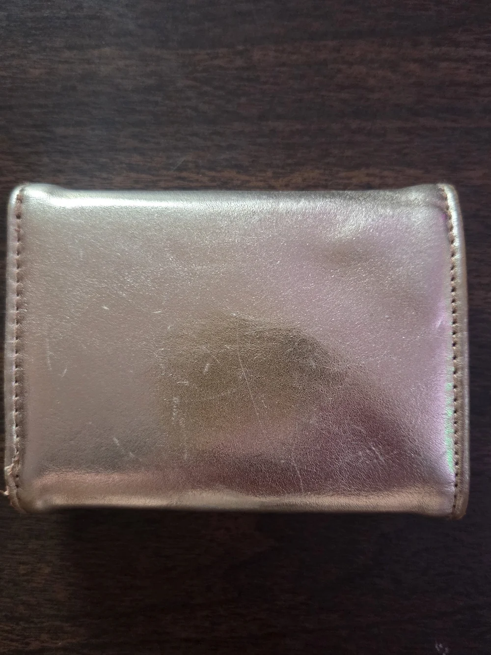 Wild Fable Rose Gold Metallic Solid Snap Closure Folding Wallet